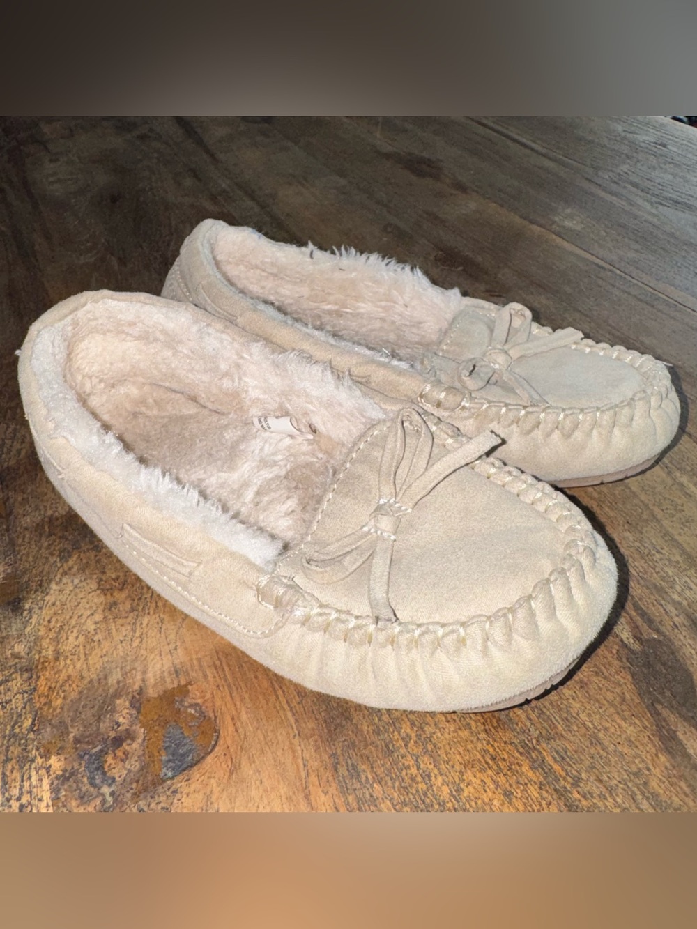 Kids Toddler Girls Cozy Faux Fur Lined Moccasin Slippers size 13